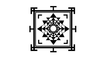 Intricate Geometric Yantra Design for Meditation and Spiritual Harmony.