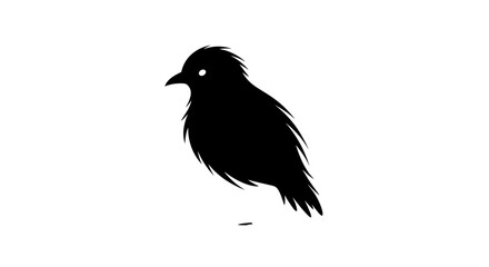 Obraz premium Mysterious Black Bird Silhouette with Glowing Eyes.