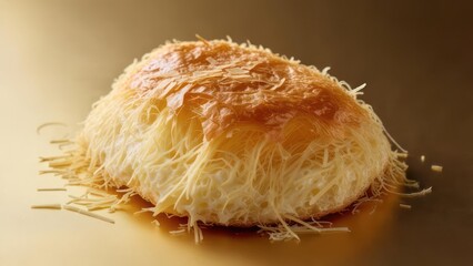 Indulge in the crispy golden perfection of traditional kunafa, a sweet semolina pastry filled with creamy cheese, perfect for celebratory moments