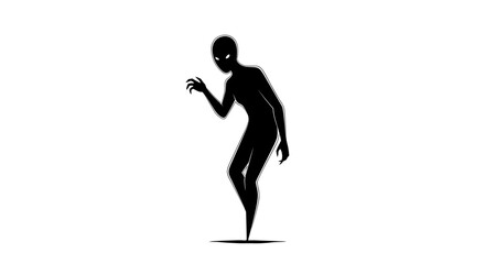 Obraz premium Shadowy Figure with Glowing Eyes on White Background.