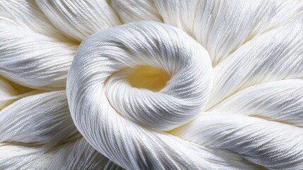 Soft white yarn coil intricately woven for crafts