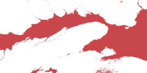 Red grunge paint and ink splatter design with liquid drop texture