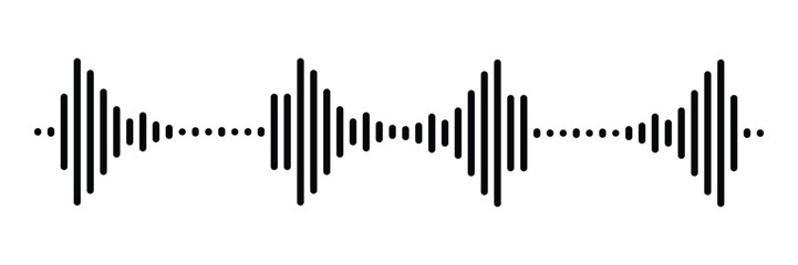 Sound Wave and Radio Signal Vector Set – Minimalist Audio Equalizer, Music Frequency Bars, and Soundwave Line Icons Collection