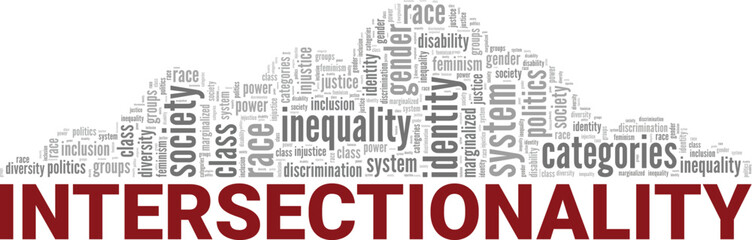 Intersectionality word cloud conceptual design isolated on white background.