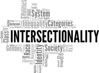Intersectionality word cloud conceptual design isolated on white background.