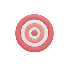 Colorful round target with concentric circles in shades of pink and white suitable for various games and activities