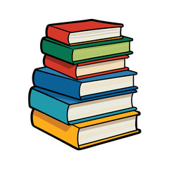 Fototapeta premium Stack of Colorful Books - Education, Reading, Knowledge, and Learning Concept