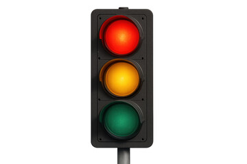 Traffic light showing red, yellow, green phases