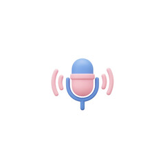 Colorful microphone icon representing sound and music creation in a minimalistic design