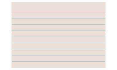 Beige  lined notepad paper sheet isolated on transparent background