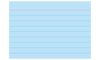 Light blue lined notepad paper sheet isolated on transparent background