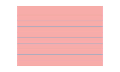 Light pink lined notepad paper sheet isolated on transparent background