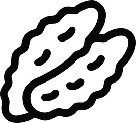 Obraz premium Crispy chicken wings appetizer food line art simple design