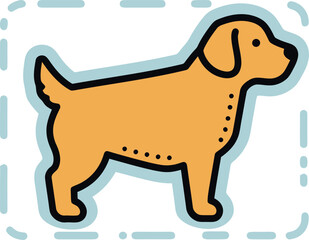 Minimalist Dog Icon: Yellow Labrador Silhouette