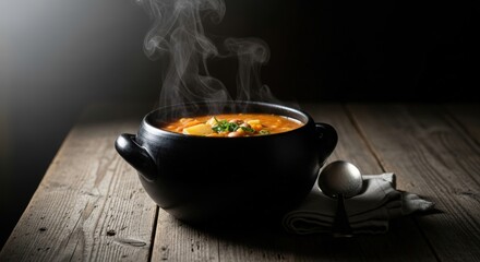 Sopes in Stillness: Andorran Bean & Potato Soup Steaming in Black Clay