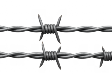 Barbed wire fence reflecting security and restriction