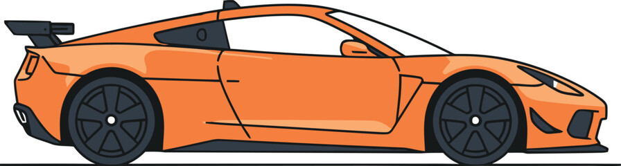 Orange Sports Car Illustration