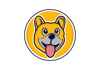 Naklejka premium cute dog logo icon vector illustration. pet logo vector illustration
