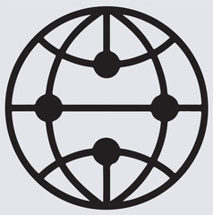 globe connected with lines silhouette vector art illustration