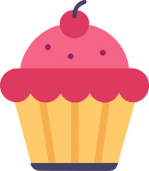 Cute Cupcake Vector Illustration Minimal Food Icon