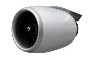 Airplane jet engine turbine illustrating aviation engineering power
