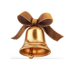 Golden Bell with Bow: A gleaming golden bell is adorned with a delicate brown bow, symbolizing elegance and festive celebration.