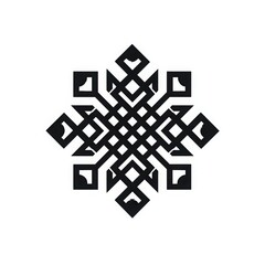 Geometric Knot: A captivating, geometric knot design stands as a testament to cultural artistry and intricate craftsmanship. The design showcases symmetry and elegance, celebrating heritage, patterns.