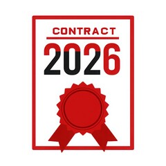 Contract 2026: A visually striking document with a bold CONTRACT header and a prominent 2026 signifying a future agreement, symbolizing commitment and official agreement.