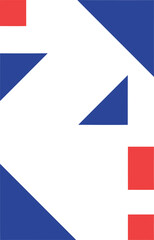 Abstract Red and Blue Geometric Shapes Pattern