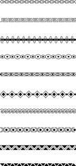 Collection of Decorative Black and White Geometric Borders and Ornaments