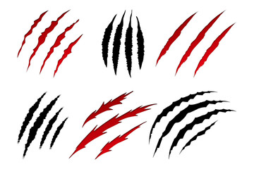 Claw Scratches icons. Claw scratches silhouette trendy minimal icons. Wild animal marks, Predator...