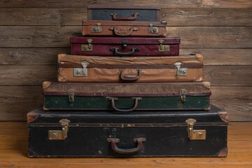 overstuffed,straining,brass,suitcase,luggage,packed,antique,vintage,travel,full,journey,storage,clasps,wooden,belongings,aged,floor,texture,bulging,leather .