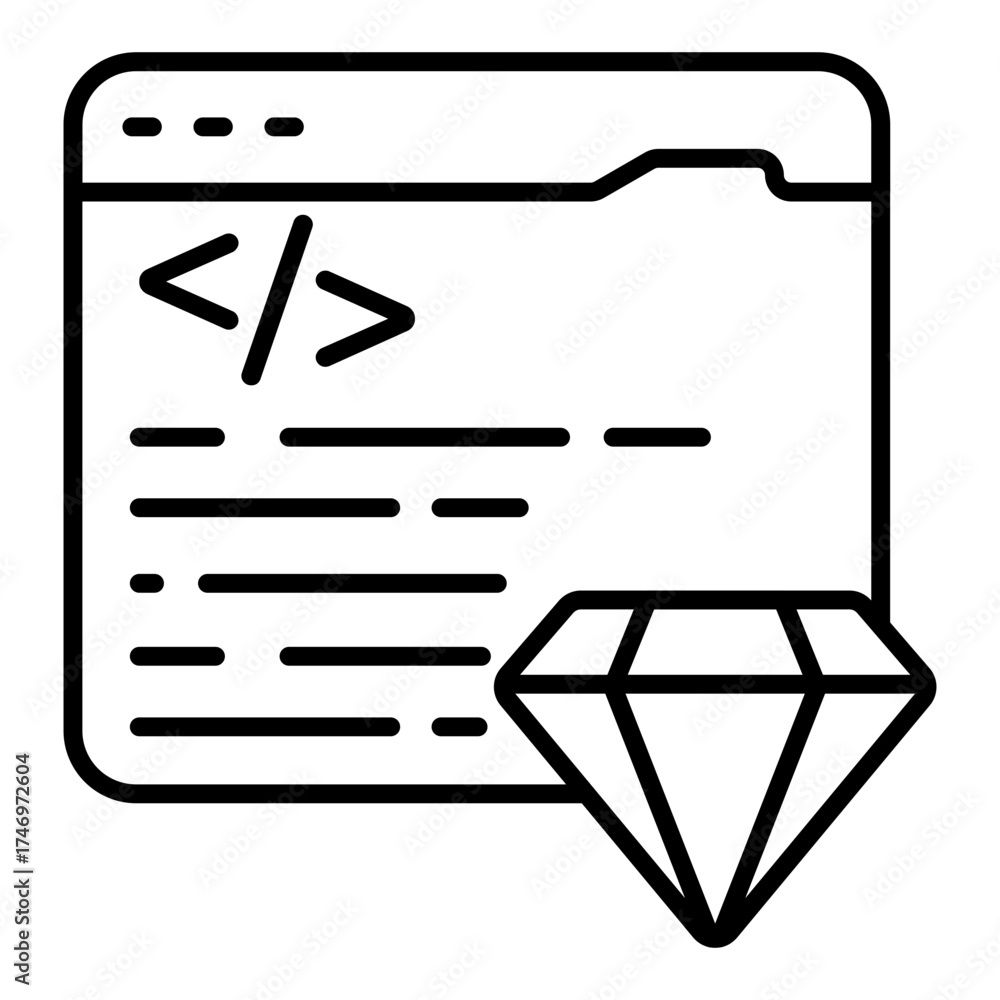 Wall mural unique design icon of premium coding