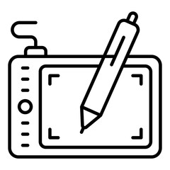 Trendy design icon of pen tablet 