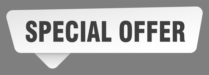 special offer sign. special offer white sticker isolated on gray background