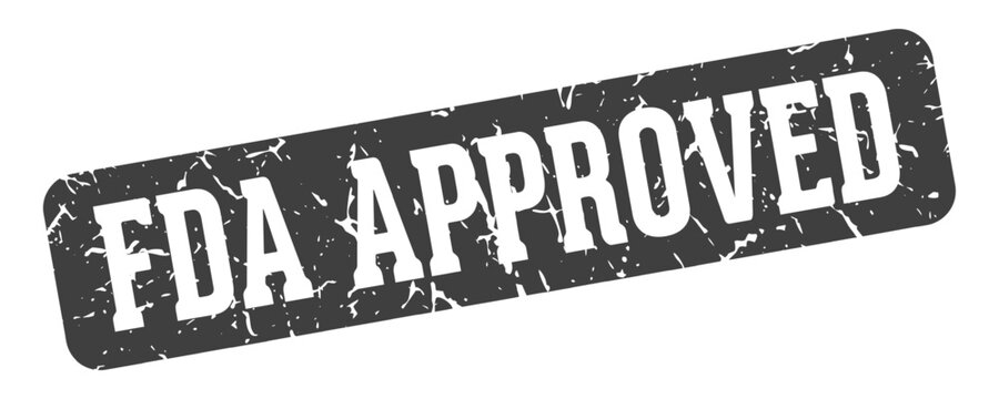 fda approved rectangular sign. fda approved stamp