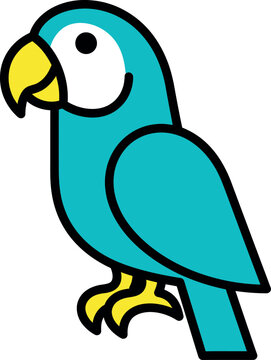 Cute Blue Macaw Parrot Cartoon Vector