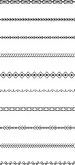 Collection of Decorative Black and White Line Borders and Dividers