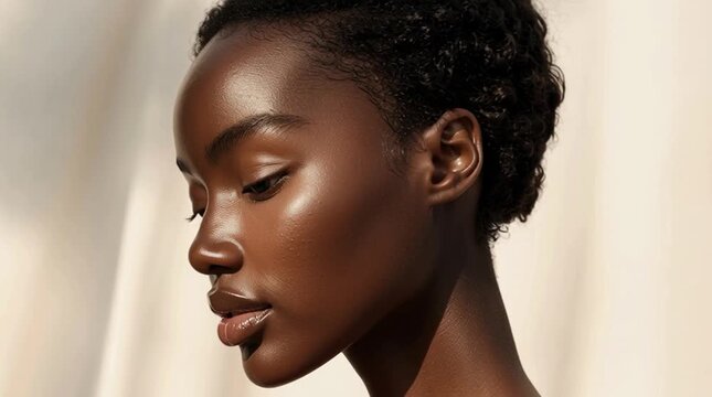 Elegant banner showing a model applying a soothing skincare mask for problematic skin in a refined, minimalist setting with soft muted tones, emphasizing calm, balance, and sophisticated skin care sol