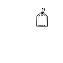 vector illustration of a black label with a chain isolated oon white background 