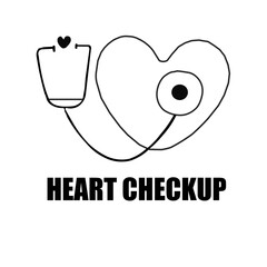 heart checkup sign isolated on white background 