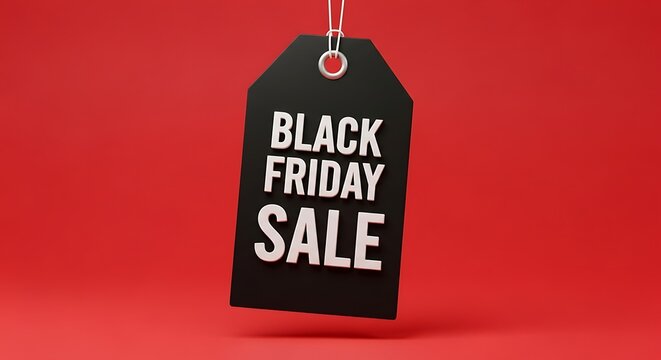 Bold Black Friday Sale tag announces huge savings, perfect for your next promotional campaign
