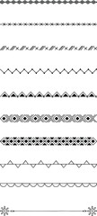 Collection of Hand-Drawn Black and White Decorative Borders and Dividers
