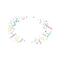 Festive confetti streamers border celebration party event festive fun vector