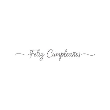 Elegant feliz cumpleanos script text for spanish birthday celebrations vector
