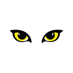 Intense yellow feline eyes staring forward symbolizing danger alertness and focus vector