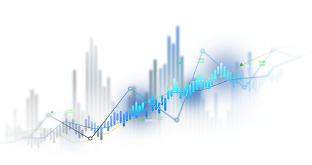 Transparent stock market chart showing business growth, rising trends, financial performance, investment progress, profit increase, and market success indicators.Investment finance chart growth graph.