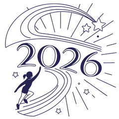 Vector art of girl reaching 2026