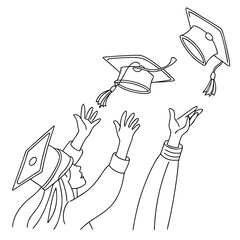 Vector art of graduation ceremony