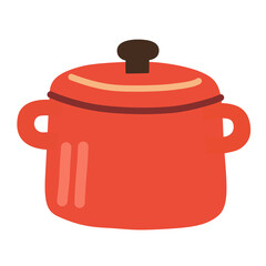 Cooking Pot in Flat Style for Winter Kitchen Illustration